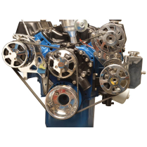 Ford 351C S-Drive Serp Kit w/Billet Reservoir - Clear Coated
