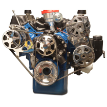 Ford 351C S-Drive Serp Kit with Plastic Reservoir - Polished