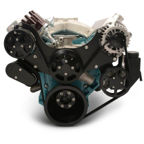 BB Mopar S-Drive Serp Kit wo A/C w/Plastic Res - Matte Black