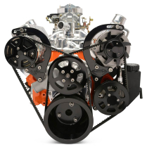 SB Chevy V-Drive Pulley Kit w/Plastic Reservoir - Black Anod