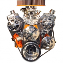 SB Chevy V-Drive Pulley Kit w/Plastic Reservoir - Machined