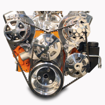 SB Chevy V-Drive Pulley Kit w/Plastic Reservoir - Polished