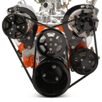 SB Chevy V-Drive Pulley Kit for Remote Reservoir- Black Anod