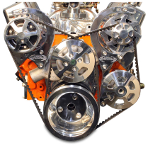 SB Chevy V-Drive Pulley Kit for Remote Reservoir - Clr Coat