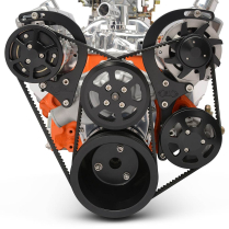 SB Chevy V-Drive Pulley Kit for Remote Reservoir - Matte Blk