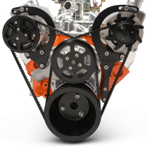 SB Chevy V-Drive Pulley Kit w/o Power Steering - Matte Black