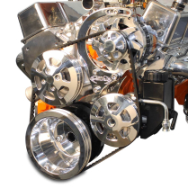 SB Chevy V-Drive Pulley Kit wo A/C w/Plastic Res - Clr Coat