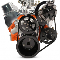 SB Chevy V-Drive Kit wo A/C w/Remote Reservoir - Gloss Black