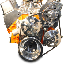 SB Chevy V-Drive Kit w/o A/C for Remote Reservoir - Polished