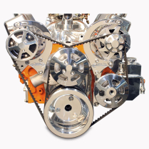 BB Chevy V-Drive Pulley Kit w/Billet P/S Res - Polished