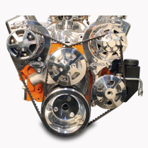 BB Chevy V-Drive Pulley Kit w/Plastic P/S Res - Clear Coat