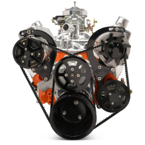 BB Chevy V-Drive Pulley Kit for Remote Res P/S - Black Anod