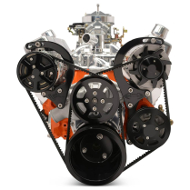 BB Chevy V-Drive Pulley Kit for Remote Res P/S - Gloss Black