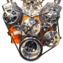 BB Chevy V-Drive Pulley Kit for Remote Res P/S - Clear Coat