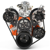 BB Chevy V-Drive Pulley Kit for Remote Res P/S - Matte Black