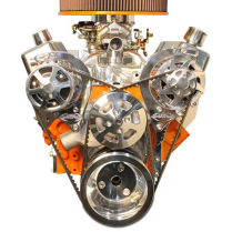 BB Chevy V-Drive Pulley Kit w/o Power Steering - Clear Anod