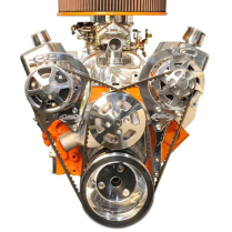 BB Chevy V-Drive Kit w/o A/C for Remote P/S Res - Clear Anod