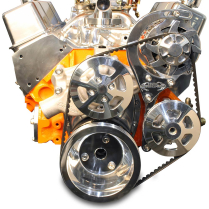 BB Chevy V-Drive Kit w/o A/C for Remote P/S Res - Clear Coat
