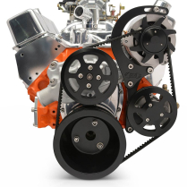 BB Chevy V-Drive Kit w/o A/C for Remote P/S Res - Matte Blk