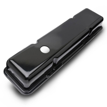 SB Chevy Short Smooth Aluminum Valve Covers - Gloss Black