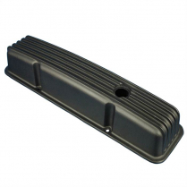 SB Chevy Short Finned Aluminum Valve Covers - Gloss Black