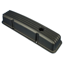SB Chevy Short Finned Aluminum Valve Covers - Matte Black