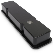 SB Chevy Billet Smooth Aluminum Valve Covers - Gloss Black