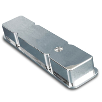 SB Chevy Billet Smooth Aluminum Valve Covers - Clear Coated