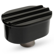 Push-In Oval Finned Alum Valve Cover Breather - Gloss Black
