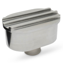 Push-In Oval Finned Alum Valve Cover Breather - Clear Coat