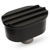 Push-In Oval Finned Alum Valve Cover Breather - Matte Black