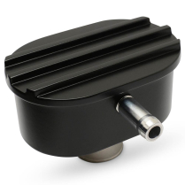 Push-In Oval Finned Alum PCV/Breather - Matte Black