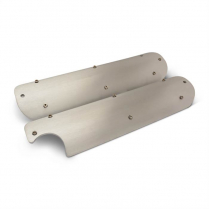 LS Chevy Billet Smooth Coil Covers with Cut Out - Clear Anod