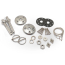 Aluminum Thru-Bolt Hood Torsion Pin Kit - Clear Anodized