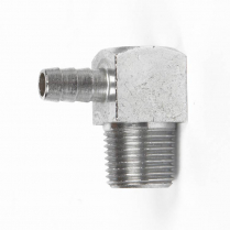 Brass 90 Degree Fitting 1/2" NPT for 3/8" Hose - Chrome