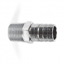 Brass Straight Fitting 1/2" NPT for 5/8" Hose - Chrome