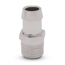 Long Alum Straight Fitting 1/2" NPT for 5/8" Hose - Polished