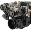 LS Chevy S-Drive 8-Rib Serp Kit w/Billet Res - Gloss Black
