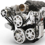 LS Chevy S-Drive 8-Rib Serp Kit with Billet Res - Clear Coat
