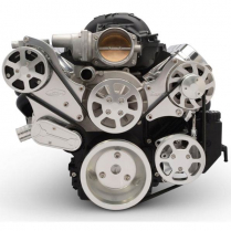LS Chevy S-Drive 8-Rib Serp Kit w/Plastic Res - Clear Anod
