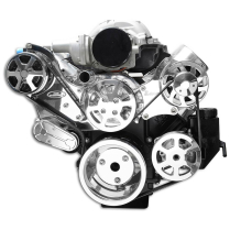 LS Chevy S-Drive 8-Rib Serp Kit w/Plastic Res - Clear Coated