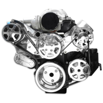 LS Chevy S-Drive 8-Rib Serp Kit with Plastic Res - Polished