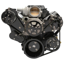 LS Chevy S-Drive 8-Rib Serp Kit for Remote Res - Black Anod