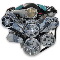 LS Chevy S-Drive 8-Rib Serp Kit for Remote Res - Clear Coat