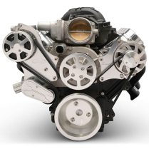 LS Chevy S-Drive 8-Rib Serp Kit w/o Power Steer - Clear Anod