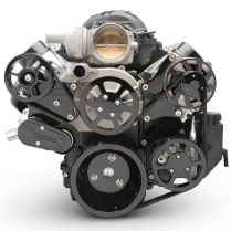 LS Chevy S-Drive 8-Rib Serp Kit wo AC w/Plastic Res Blk Anod