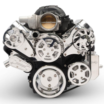 LS Chevy S-Drive 8-Rib Serp Kit w/Billet Res wo A/C - Polish