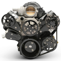 LS Chevy S-Drive 8-Rib Serp Kit wo AC Remote Res- Black Anod