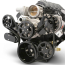 LS Chevy S-Drive 8-Rib Serp Kit wo AC Remote Res - Gloss Blk