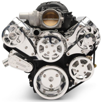 LS Chevy S-Drive 8-Rib Serp Kit wo A/C Remote Res - Clr Coat